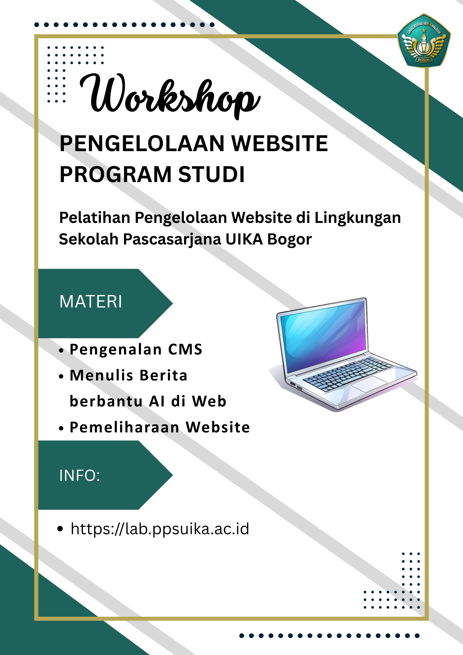 Pelatihan Pengelolaan Website di Lingkungan Sekolah Pascasarjana UIKA Bogor 2026